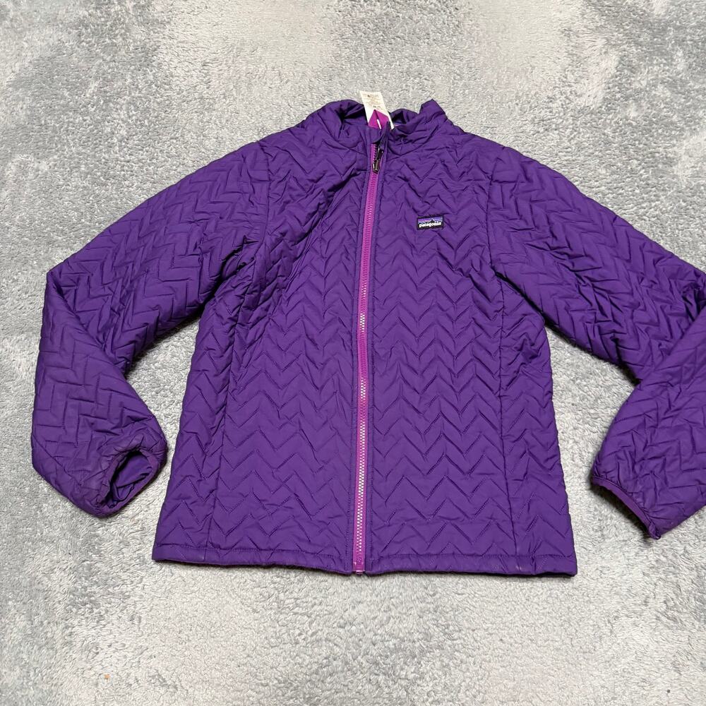 Patagonia Puffer Coat Kids Youth XXL 16-18 Purple Jacket Full Zip Quilted